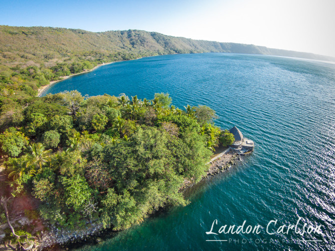 Laguna de Apoyo photographed from the air